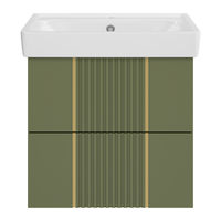 Тумба под раковину Brevita Vega 60 подвесная с 2 ящ. / VEG-09060-0802Я олива матовая эмаль — 2