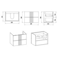 Тумба под раковину Brevita Vega 70 подвесная с 2 ящ. / VEG-09070-0102Я белая матовая эмаль — 6