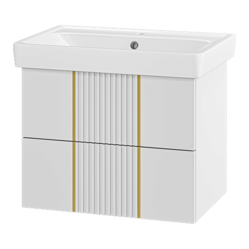Тумба под раковину Brevita Vega 70 подвесная с 2 ящ. / VEG-09070-0102Я белая матовая эмаль