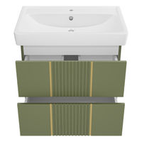 Тумба под раковину Brevita Vega 70 подвесная с 2 ящ. / VEG-09070-0802Я олива матовая эмаль — 4