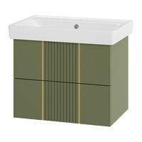 Тумба под раковину Brevita Vega 70 подвесная с 2 ящ. / VEG-09070-0802Я олива матовая эмаль — 1