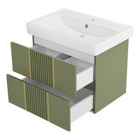 Тумба под раковину Brevita Vega 70 подвесная с 2 ящ. / VEG-09070-0802Я олива матовая эмаль — 3