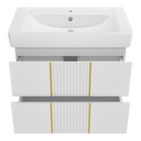 Тумба под раковину Brevita Vega 80 подвесная с 2 ящ. / VEG-09080-0102Я белая матовая эмаль — 4