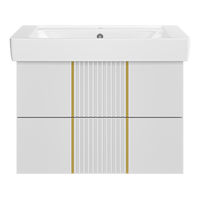 Тумба под раковину Brevita Vega 80 подвесная с 2 ящ. / VEG-09080-0102Я белая матовая эмаль — 2