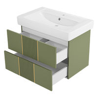 Тумба под раковину Brevita Vega 80 подвесная с 2 ящ. / VEG-09080-0802Я олива матовая эмаль — 3