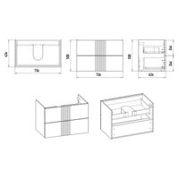Тумба под раковину Brevita Vega 80 подвесная с 2 ящ. / VEG-09080-0802Я олива матовая эмаль — 6
