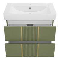 Тумба под раковину Brevita Vega 80 подвесная с 2 ящ. / VEG-09080-0802Я олива матовая эмаль — 4