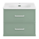 Verde - 60 Тумба подвесная, с 2 ящ., зеленая матовая эмаль
