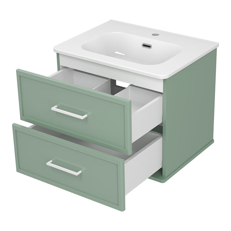 Тумба под раковину Brevita Verde 60 подвесная / Ver-09060-0102Я зеленая