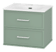 Verde - 60 Тумба подвесная, с 2 ящ., зеленая матовая эмаль