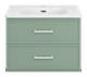 Verde - 70 Тумба подвесная, с 2 ящ., зеленая матовая эмаль