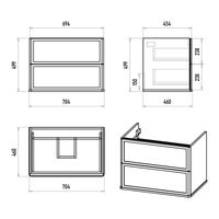 Тумба под раковину Brevita Verde 70 подвесная / Ver-09070-0102Я зеленая — 6