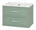 Verde - 70 Тумба подвесная, с 2 ящ., зеленая матовая эмаль