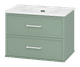 Verde - 70 Тумба подвесная, с 2 ящ., зеленая матовая эмаль