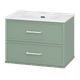 Verde - 70 Тумба подвесная, с 2 ящ., зеленая матовая эмаль