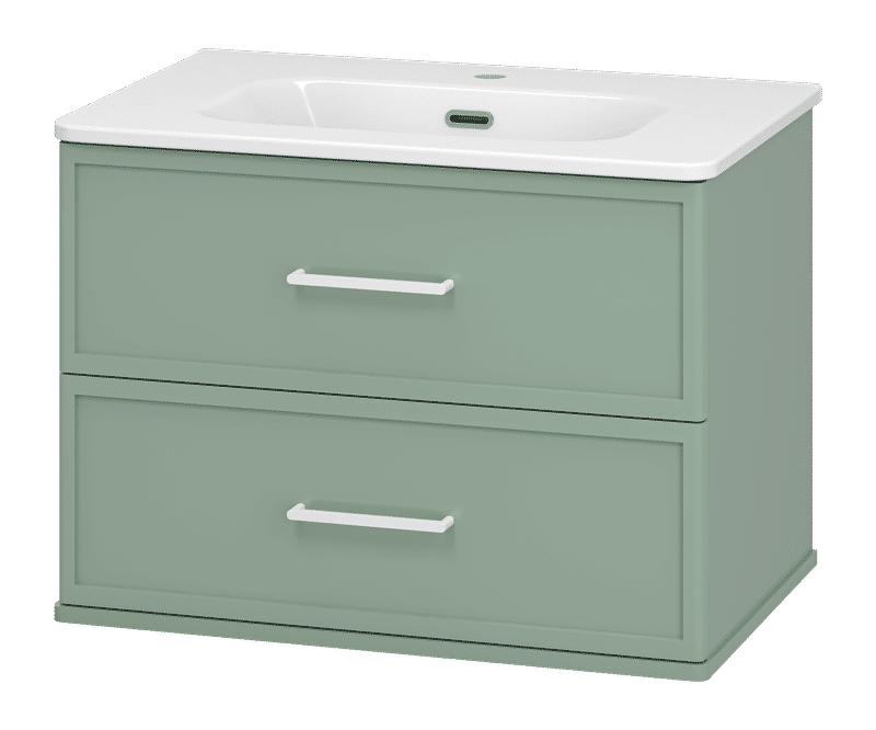 Verde - 70 Тумба подвесная, с 2 ящ., зеленая матовая эмаль