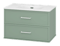 Verde - 80 Тумба подвесная, с 2 ящ., зеленая матовая эмаль