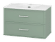 Verde - 80 Тумба подвесная, с 2 ящ., зеленая матовая эмаль