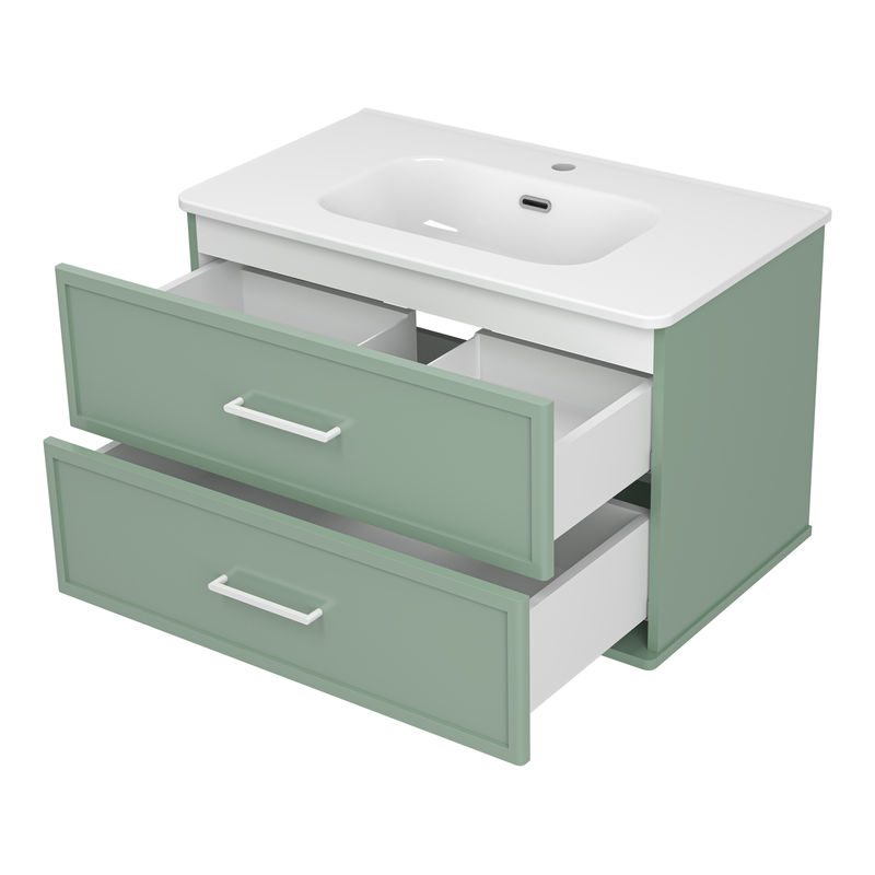 Тумба под раковину Brevita Verde 80 подвесная / Ver-09080-0102Я зеленая