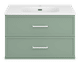 Verde - 80 Тумба подвесная, с 2 ящ., зеленая матовая эмаль