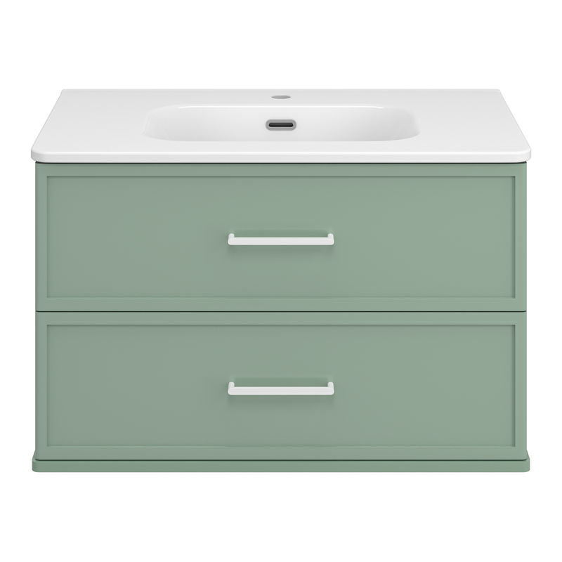 Тумба под раковину Brevita Verde 80 подвесная / Ver-09080-0102Я зеленая