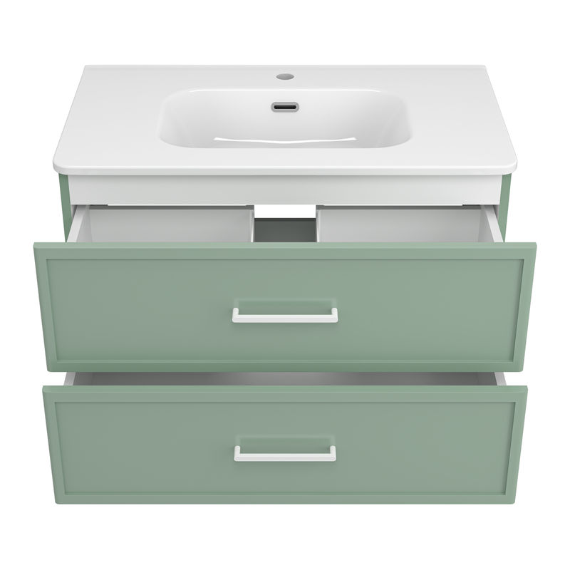 Тумба под раковину Brevita Verde 80 подвесная / Ver-09080-0102Я зеленая