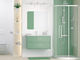 Verde - 90 Тумба подвесная, с 2 ящ., зеленая матовая эмаль