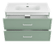 Verde - 90 Тумба подвесная, с 2 ящ., зеленая матовая эмаль