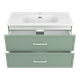 Verde - 90 Тумба подвесная, с 2 ящ., зеленая матовая эмаль