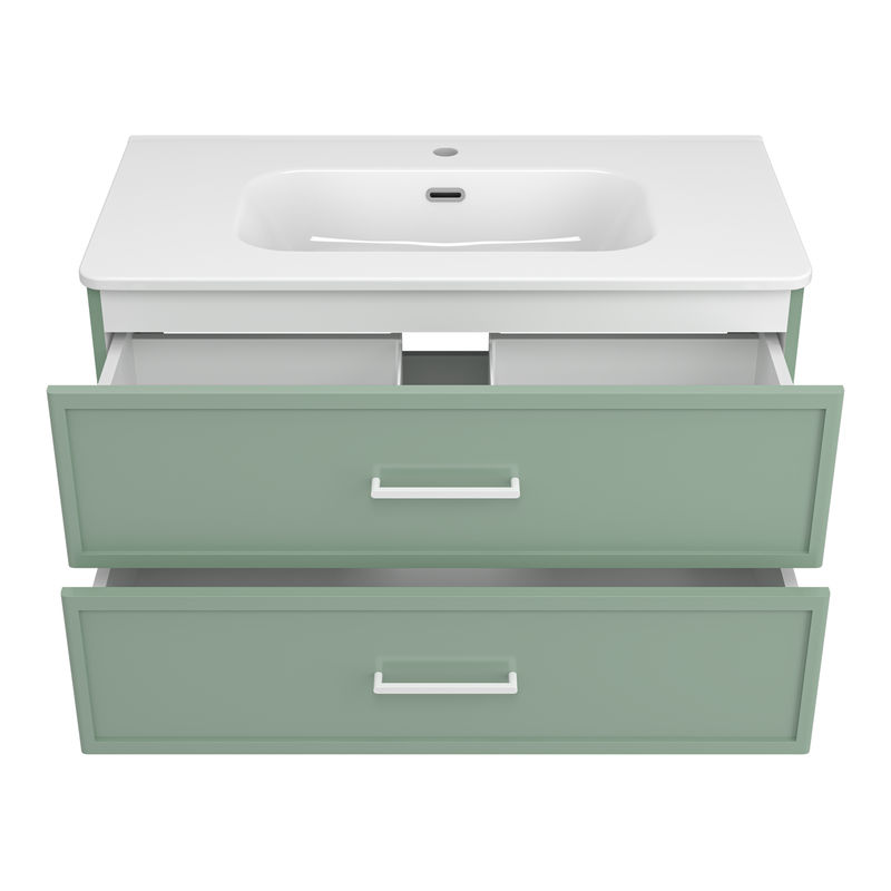 Тумба под раковину Brevita Verde 90 подвесная / Ver-09090-0102Я зеленая