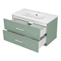 Тумба под раковину Brevita Verde 90 подвесная / Ver-09090-0102Я зеленая — 4