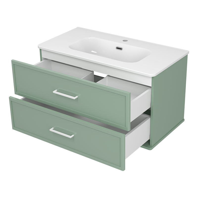 Тумба под раковину Brevita Verde 90 подвесная / Ver-09090-0102Я зеленая