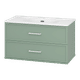 Verde - 90 Тумба подвесная, с 2 ящ., зеленая матовая эмаль