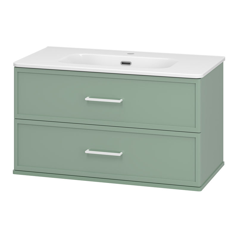 Тумба под раковину Brevita Verde 90 подвесная / Ver-09090-0102Я зеленая