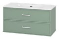 Verde - 100 Тумба подвесная, с 2 ящ., зеленая матовая эмаль