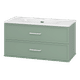 Verde - 100 Тумба подвесная, с 2 ящ., зеленая матовая эмаль