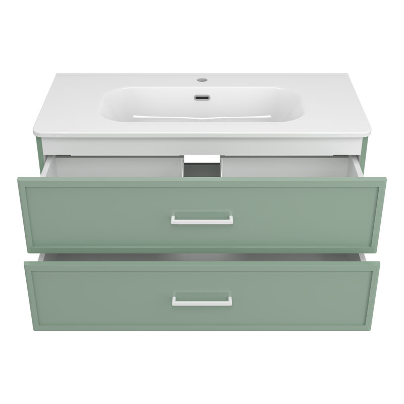 Тумба под раковину Brevita Verde 100 подвесная / Ver-09100-0102Я зеленая