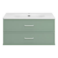 Тумба под раковину Brevita Verde 100 подвесная / Ver-09100-0102Я зеленая — 2