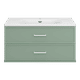 Verde - 100 Тумба подвесная, с 2 ящ., зеленая матовая эмаль