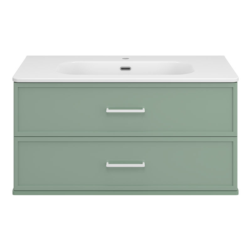 Тумба под раковину Brevita Verde 100 подвесная / Ver-09100-0102Я зеленая
