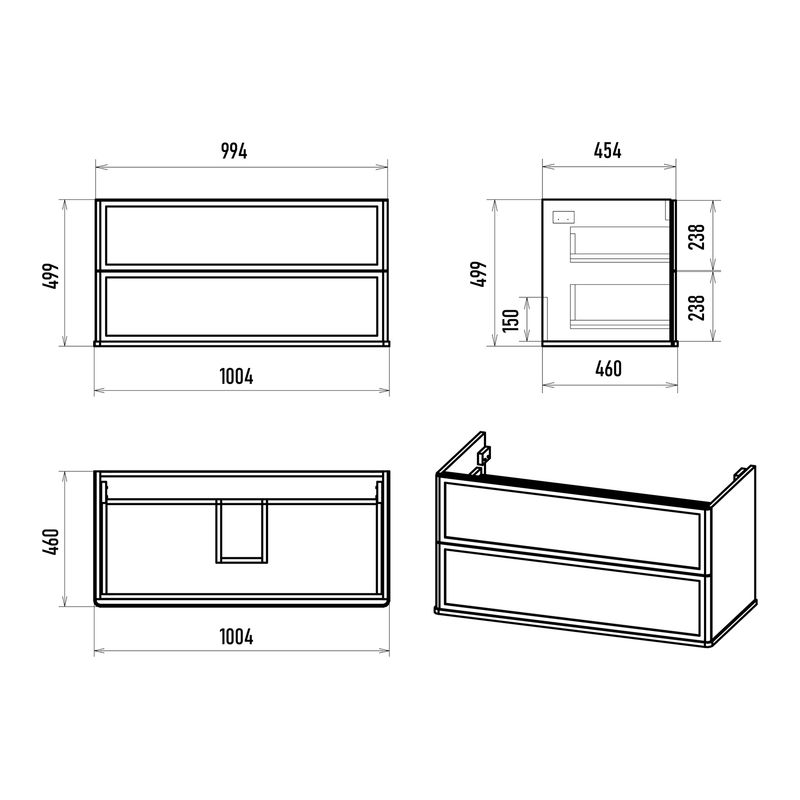 Тумба под раковину Brevita Verde 100 подвесная / Ver-09100-0102Я зеленая