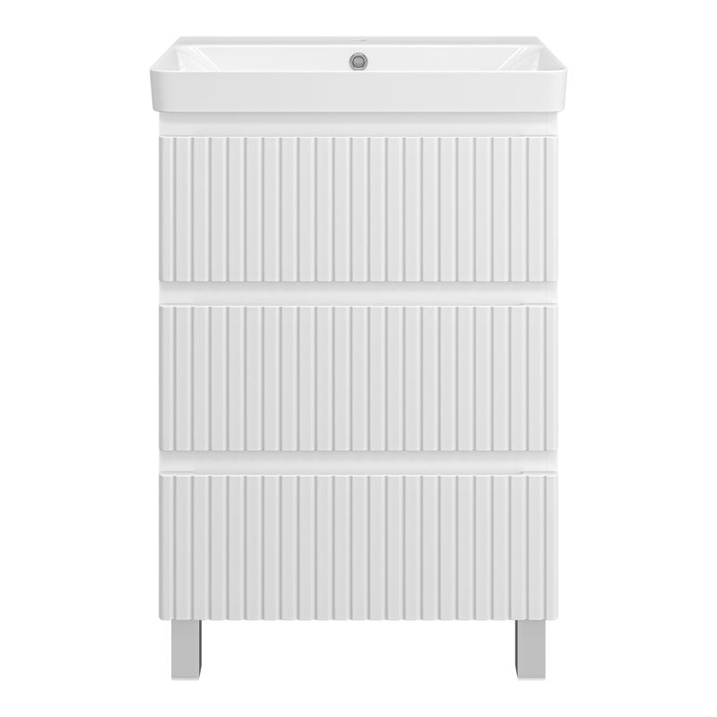 Тумба под раковину Brevita Victory 60 напольная с 3 ящ. / VIC-07060-0103Я белая матовая эмаль