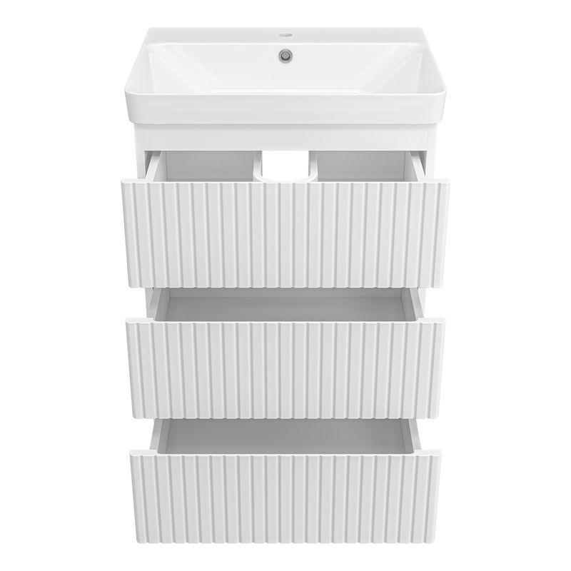 Тумба под раковину Brevita Victory 60 напольная с 3 ящ. / VIC-07060-0103Я белая матовая эмаль