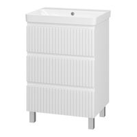 Тумба под раковину Brevita Victory 60 напольная с 3 ящ. / VIC-07060-0103Я белая матовая эмаль — 1