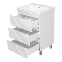 Тумба под раковину Brevita Victory 60 напольная с 3 ящ. / VIC-07060-0103Я белая матовая эмаль — 4