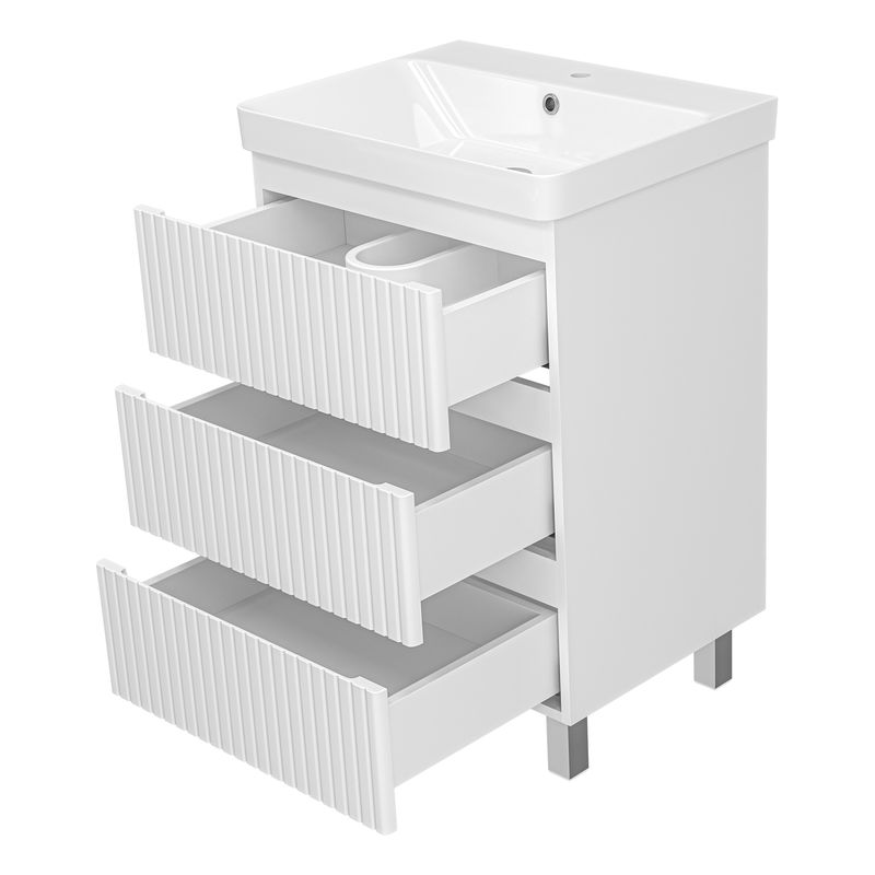 Тумба под раковину Brevita Victory 60 напольная с 3 ящ. / VIC-07060-0103Я белая матовая эмаль