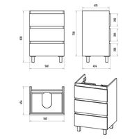 Тумба под раковину Brevita Victory 60 напольная с 3 ящ. / VIC-07060-0103Я белая матовая эмаль — 6