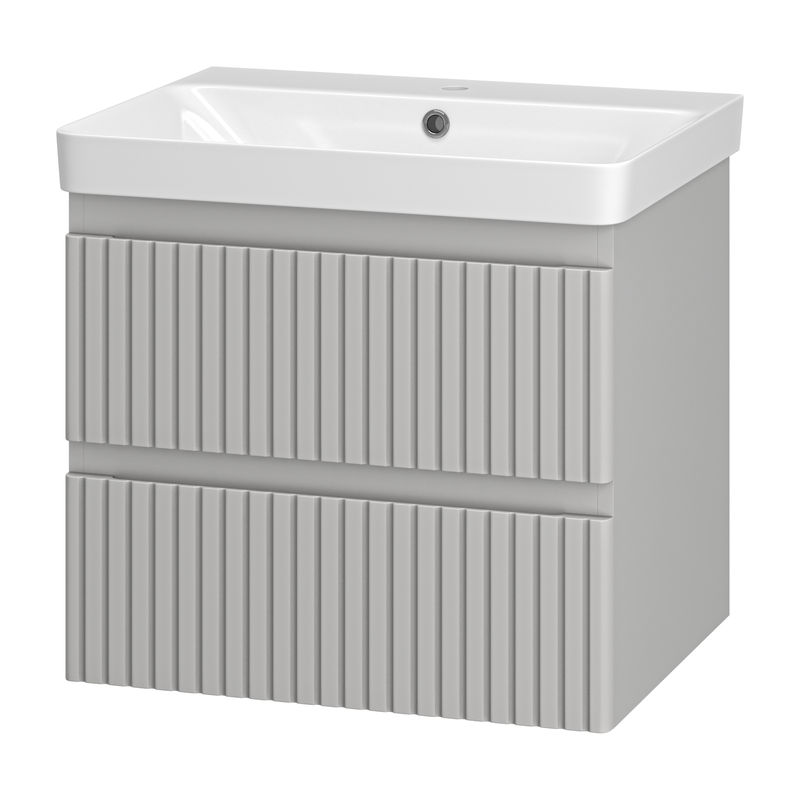 Тумба под раковину Brevita Victory 60 подвесная с 2 ящ. / VIC-07060-0302Я серый шелк