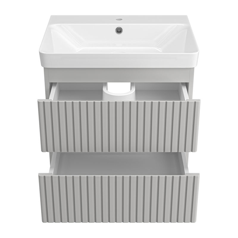 Тумба под раковину Brevita Victory 60 подвесная с 2 ящ. / VIC-07060-0302Я серый шелк