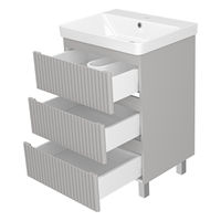 Тумба под раковину Brevita Victory 60 напольная с 3 ящ. / VIC-07060-50-03Я серый шелк — 4